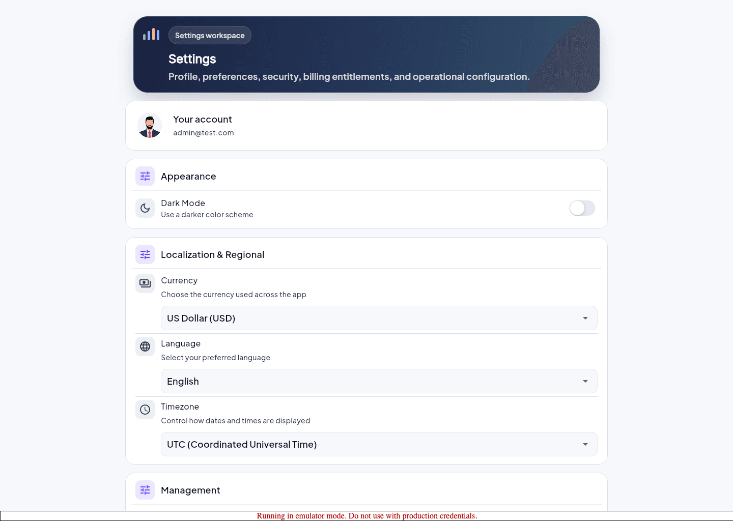 settings security